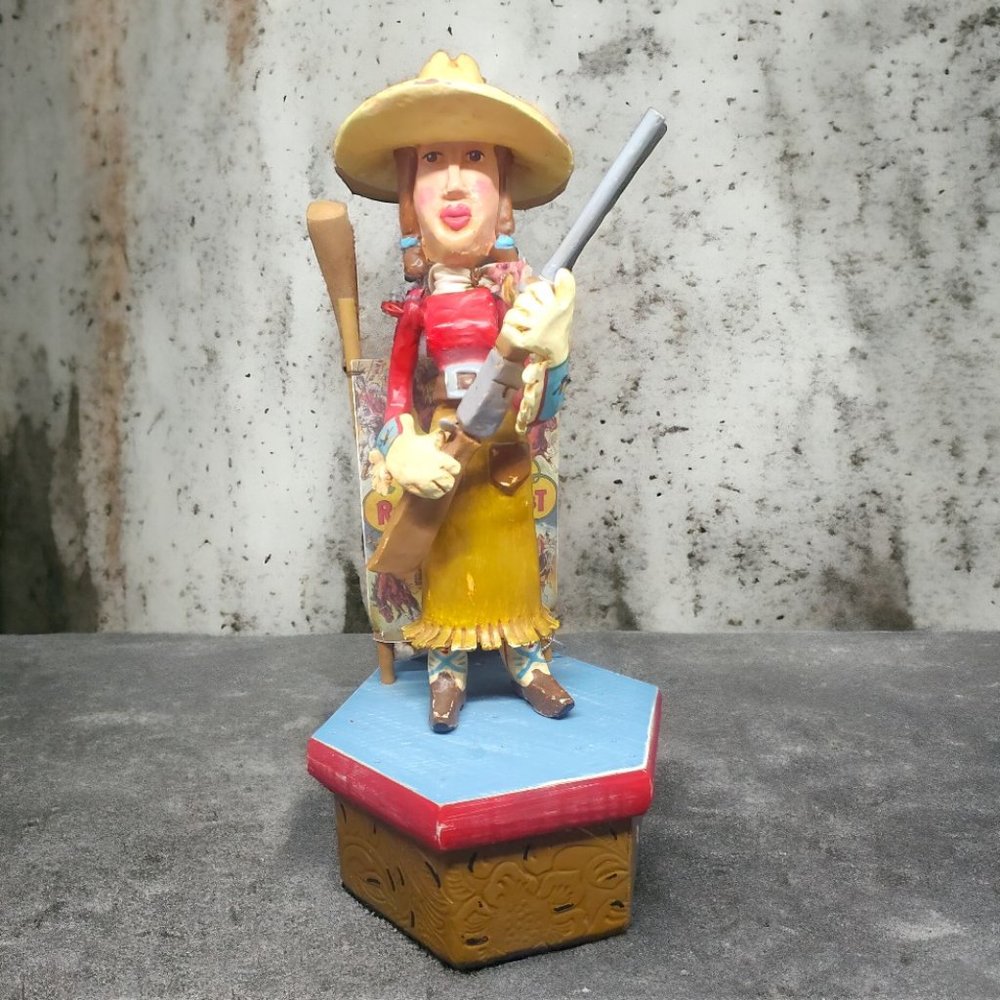 Cowgirl with Rifle Treasure Box Figurine by Seasons of Cannon Falls - NIB